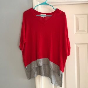 red vneck sweater